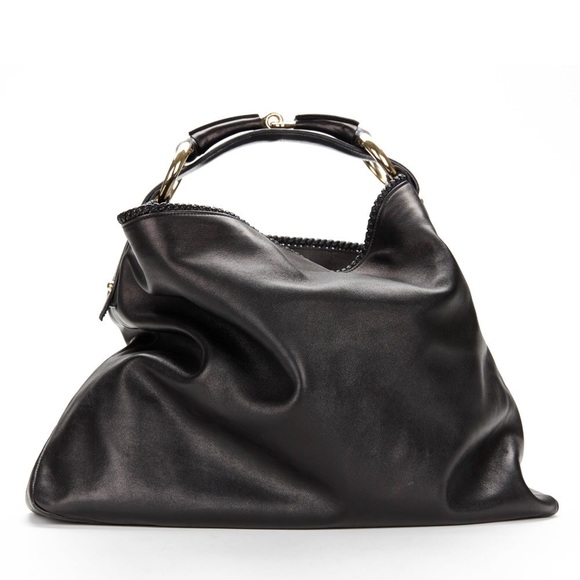 Gucci BLACK LEATHER HORSEBIT BUCKLE HOBO BAG - Picture 3 of 8